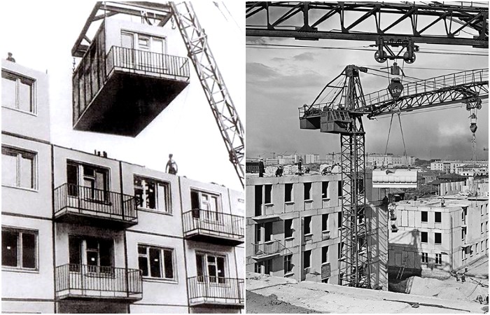 Блочные пятиэтажки возводили ударными темпами, чтобы как можно скорее обеспечить жильем советских трудящихся.