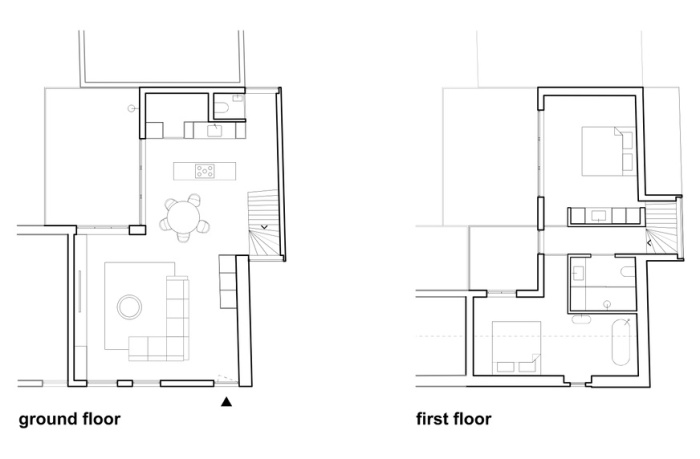 Планировка этажей преобразованного домика Marcelis Residence. | Фото: decor.design.