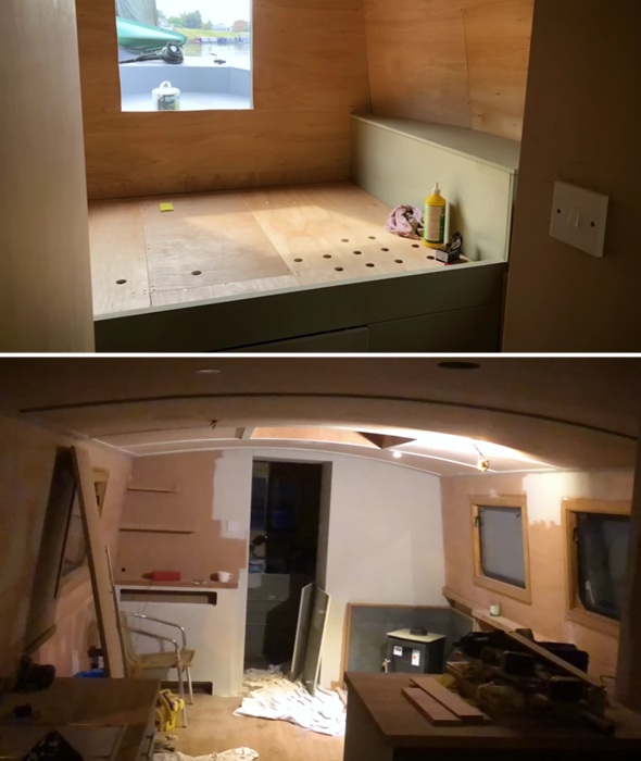 В качестве отделочного материала использовались древесностружечные материалы.