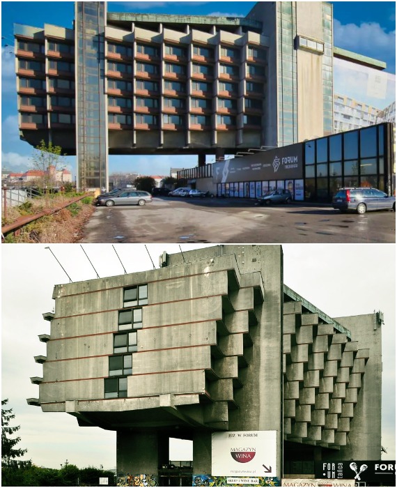 Это огромное бетонное здание, построенное в 1978 году, является одним из самых футуристических зданий в Кракове (Hotel Forum, Польша).