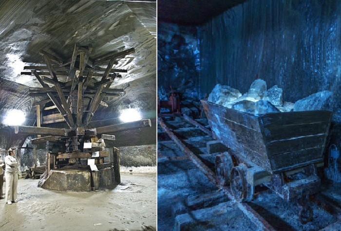 В одной из камер шахты создали Музей истории добычи соли в регионе (Salina Turda, Румыния).