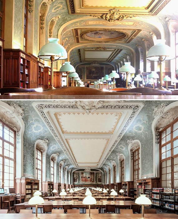 Зал Святого Иакова в историческом здании Межуниверситетской библиотеки Сорбонны (Париж, Франция).
