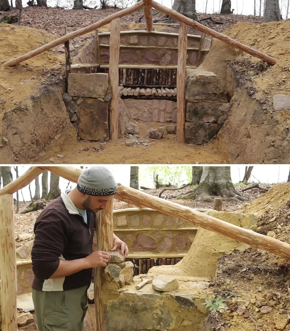 Строительство лицевого фасада «хоббичьей норы». Строительство лицевого фасада «хоббичьей норы».