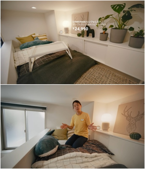 Спальня находится на втором уровне крошечной квартиры, площадь которой не превышает 10 «квадратов». | Фото: news.mingpao.com.