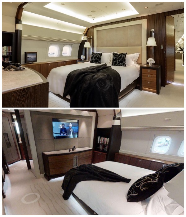 Главная спальня, где олигарх может выспаться в комфортных условиях во время длительных перелетов (Boeing 767-300ER).