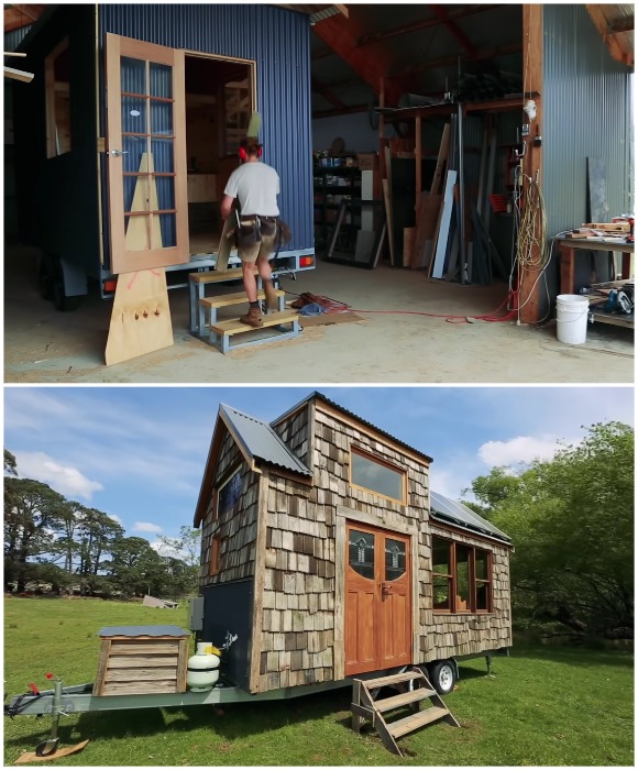 Джесси собственноручно построил мобильный крошечный дом.