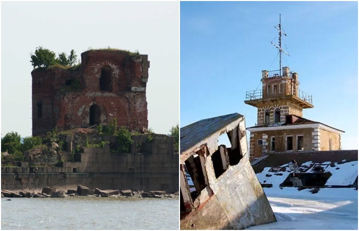 От былого величия форта «Павел I» и «Батареи Меньшикова» остались жалкие руины (Кронштадт).