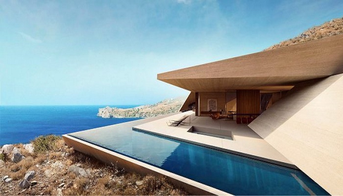 Видовой бассейн также предусмотрен (концепт Casa Katana). | Фото: amazingarchitecture.com.