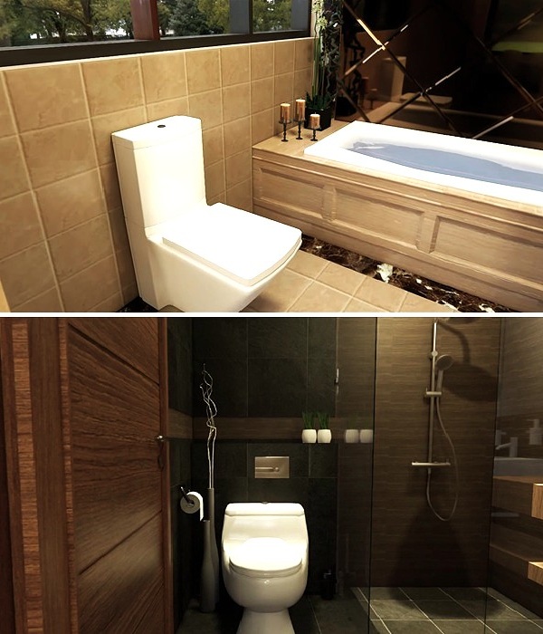 Интерьер ванных комнат.