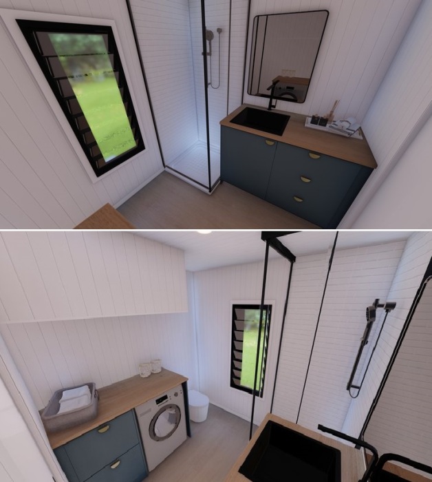 Прекрасно оборудованная ванная комната (Tiny House Bondi).