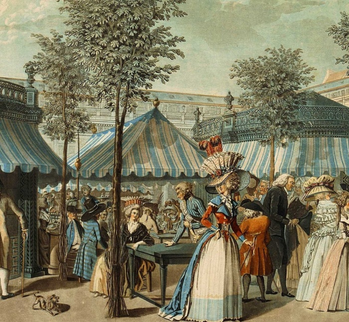 Торговые ряды были организованы и во внутреннем дворе (Palais Royal, Париж). | Фото: passerelles.essentiels.bnf.fr.
