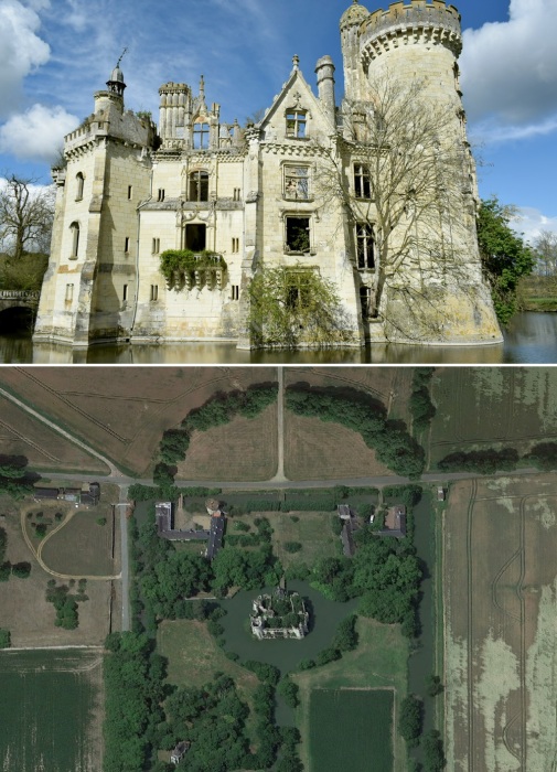 Последнего владельца поместья интересовала только земля, а замок Chateau de la Mothe Chandeniers и дальше разрушался (коммуна Ле-Труа-Мутье, Франция).