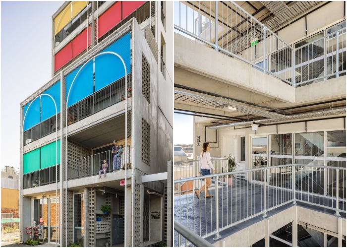 Главной изюминкой нового проекта стала не только энергонезависимость, но и наличие просторных террас в каждой квартире, а также общих балконов и переходов (Terrace House, Австралия).