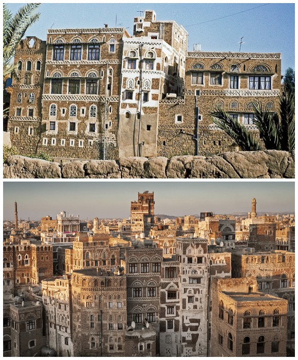 Высотные здания строили из кирпича-сырца (Йемен).