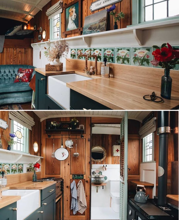 Кухонная зона в гостевом доме (The Oat Box, Ирландия). Кухонная зона в гостевом доме (The Oat Box, Ирландия).