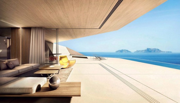 Терраса перед домом станет идеальным местом отдыха на свежем воздухе (концепт Casa Katana). | Фото: amazingarchitecture.com.