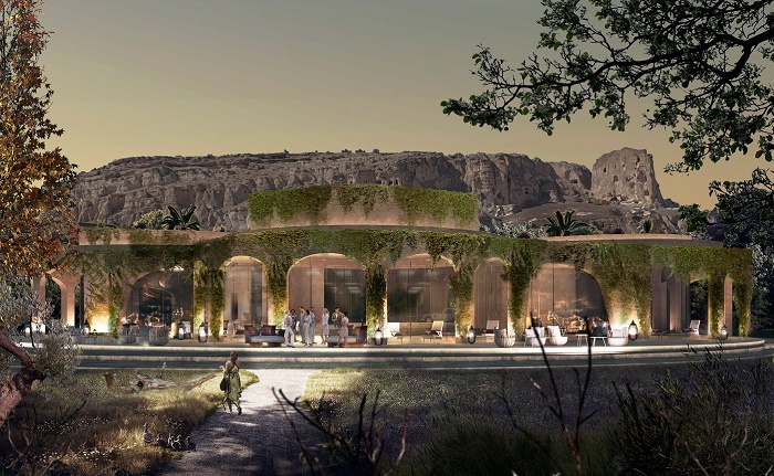 Общие зоны отдыха находятся перед «лагуной с набережной» (концепт GAD Cappadocia Hotel & Spa). | Фото: architectmagazine.com.