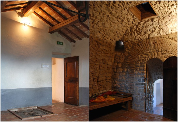 В целях предосторожности двери в камере Калиостро не было вовсе, а еду подавали через люк с верхнего этажа (San-Leo fort, Италия).