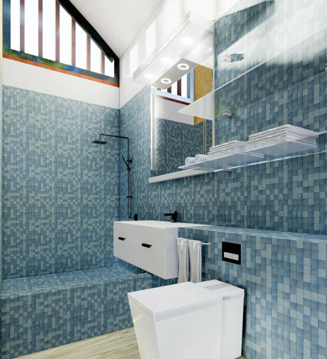 Ванная комната является единственной яркой зоной. | Фото: autoevolution.com.