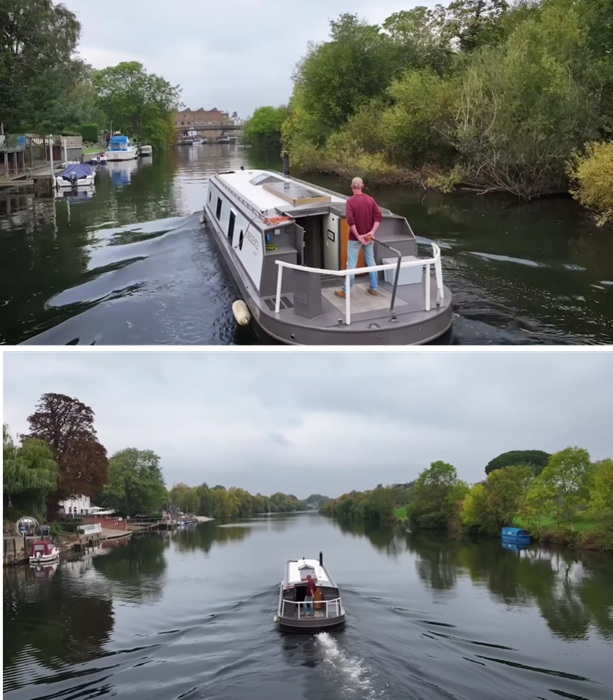 Лодка оснащена самоходной установкой, что позволяет путешествовать.