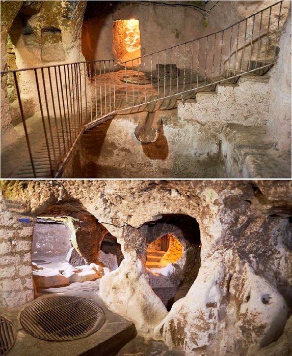 В подземном городе сохранилась винодельня (Деринкую, Каппадокия).