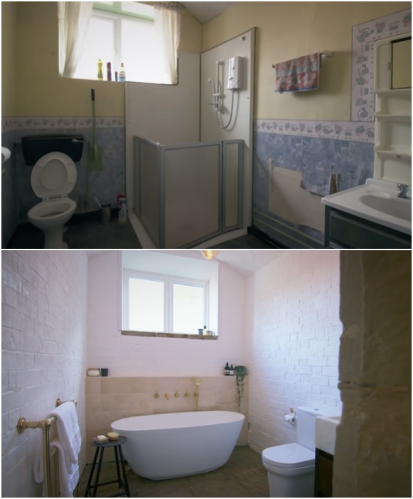 Впечатляющее преобразование санузла в роскошную ванную комнату (Scissett, Великобритания).