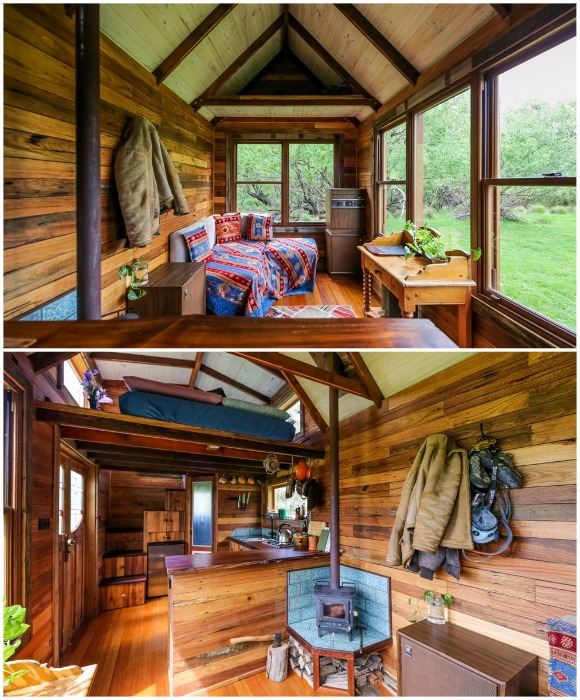 Открытая планировка крошечного дома.