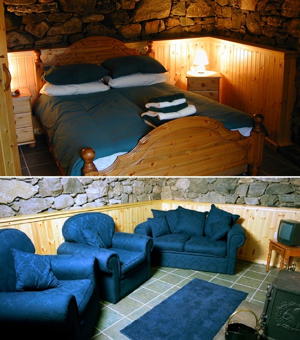 В апартаментах класса Люкс переплелись средневековые традиции и современный комфорт (Gearrannan Blackhouse Village, Шотландия).