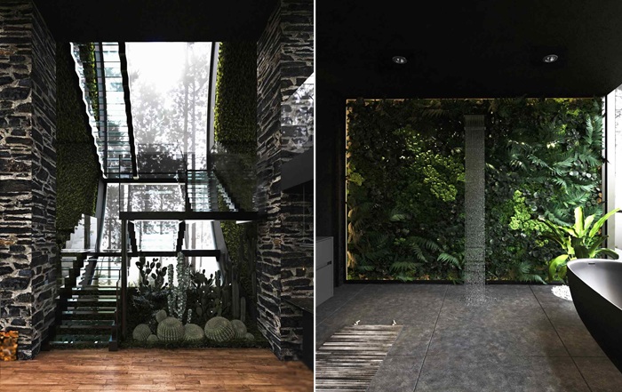 В «Доме сестер-близнецов» много зеленых зон, а в ванной имеется даже водопад. В «Доме сестер-близнецов» много зеленых зон, а в ванной имеется даже водопад.