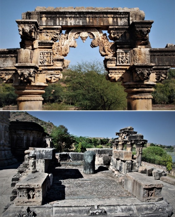 Сохранилась лишь малая часть историко-культурного центра в деревне Нагда (Sas Bahu Temple, Удайпур).