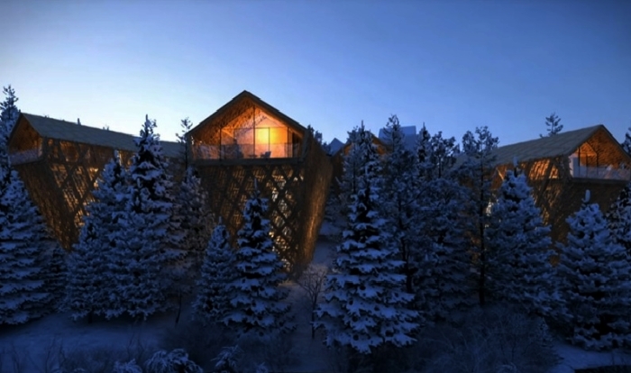 В ночное время домики будут превращаться в огромные фонари. | Фото: globetrender.com.