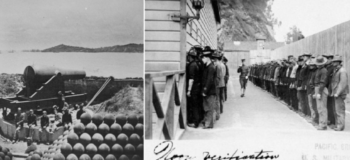 Изначально на острове Алькатрас была построена военная база, а затем стали размещать военнопленных (Сан-Франциско, США).