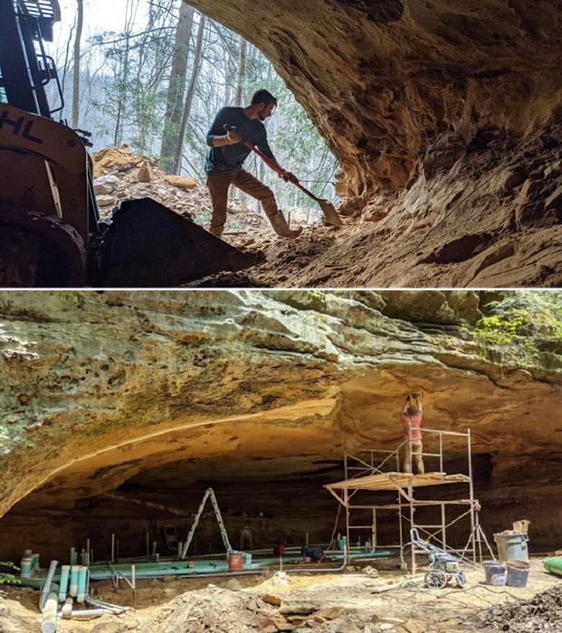 Природную пещеру пришлось расширять (Dunlap Hollow Cave). Природную пещеру пришлось расширять (Dunlap Hollow Cave).