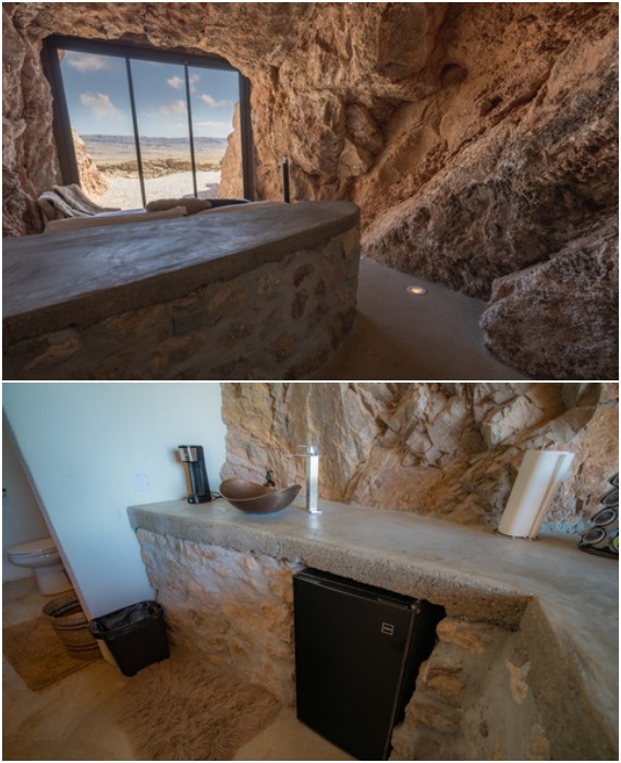 Кухонный уголок в пещерном номере (The Summit at Big Bend, Техас).
