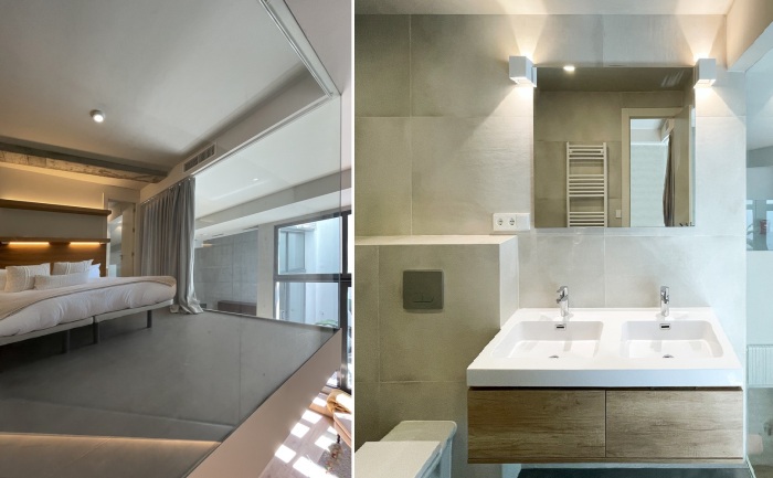 На втором уровне Bodega Vespucci Loft обустроили две спальных комнаты с ванной (Пуэрто-де-Санта-Мария, Испания).