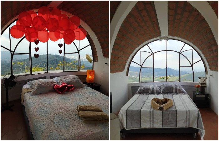 Такая спальня прекрасно подойдет для романтического отдыха.