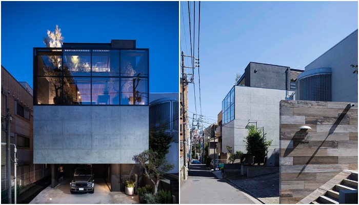 Расположенный в оживленном жилом районе Токио, Esprit house отличается величественным экстерьером, созданным из бетона и стекла (Япония). 