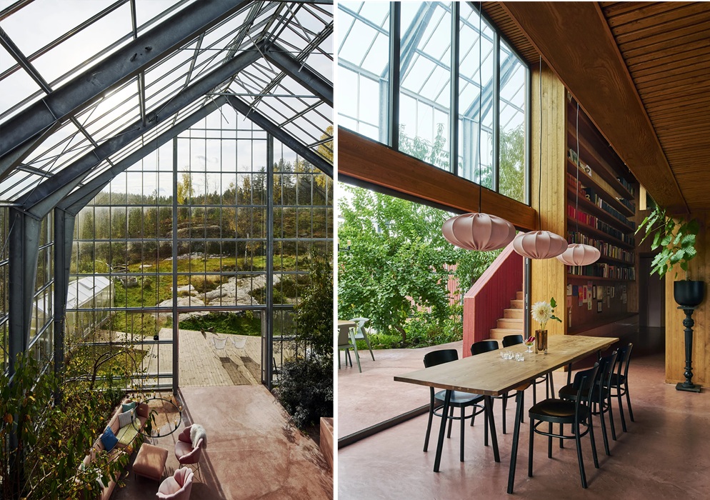 Из гостиной-столовой сразу попадаешь в зимний сад.