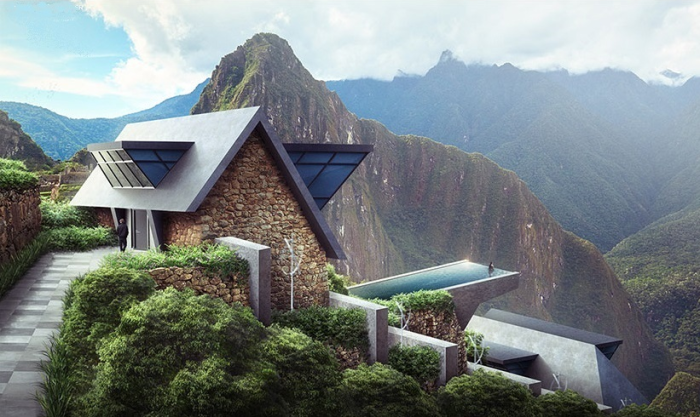 Визуализация обновленного дома инков на горном склоне (Перу). | Фото: viralbandit.com.