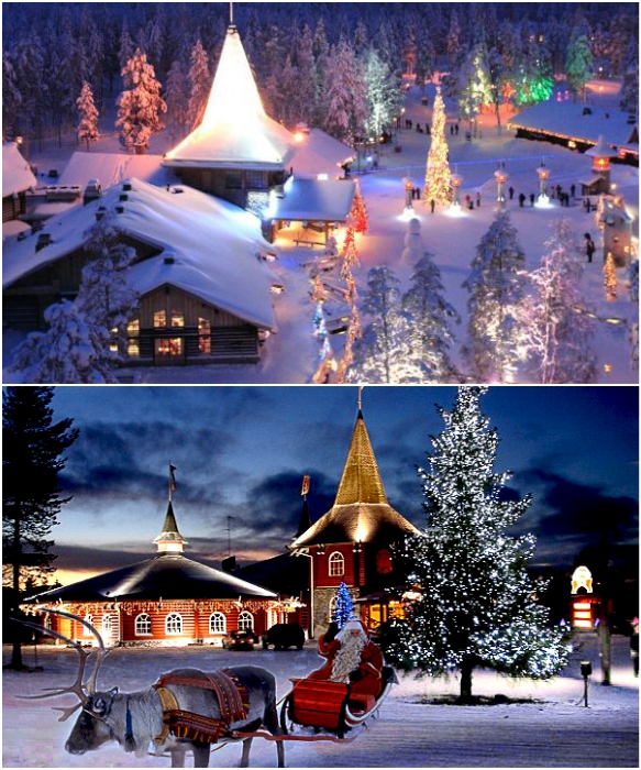 Деревня Санта-Клауса во время Рождества больше похожа на настоящий парк развлечений (Рованиеми, Финляндия). | Фото: hottours.in.ua/ svetlanatravel.com.
