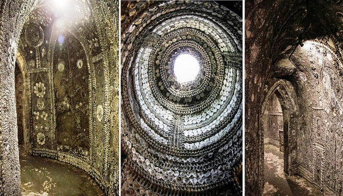 Невероятный подземный храм обнаружил мальчик под землей (Margate Shell Grotto).