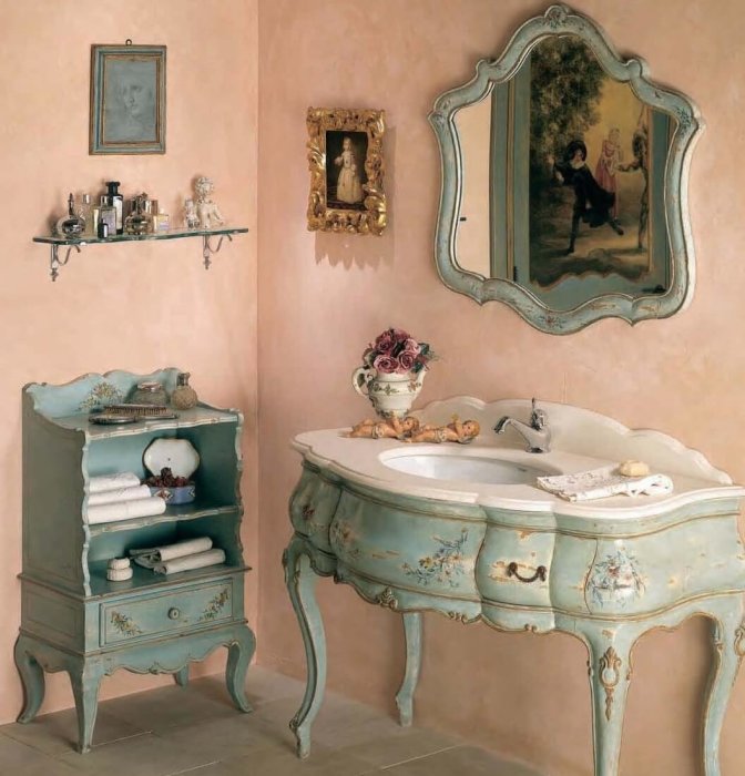 Любителей стиля шебби-шик такой мебельный гарнитур точно порадует. | Фото: interiorsherpa.com.