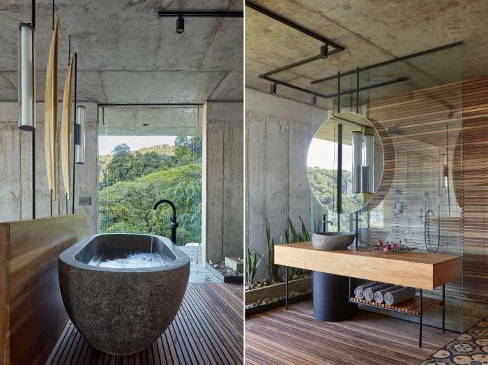 Ванные комнаты удивят даже самых привередливых постояльцев (Art Villa, Коста-Рика).