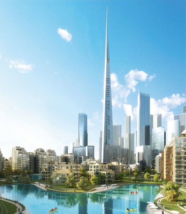 Так будет выглядеть Королевская башня (Jeddah Tower) посреди города будущего Jeddah Economic City (Саудовская Аравия). | Фото: thetowerinfo.com.