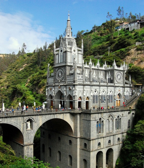 The majestic Cathedral of Las Lajas (Colombia).