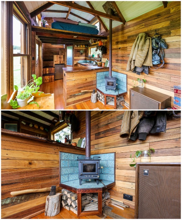 Дровяная печь спасет от холода.