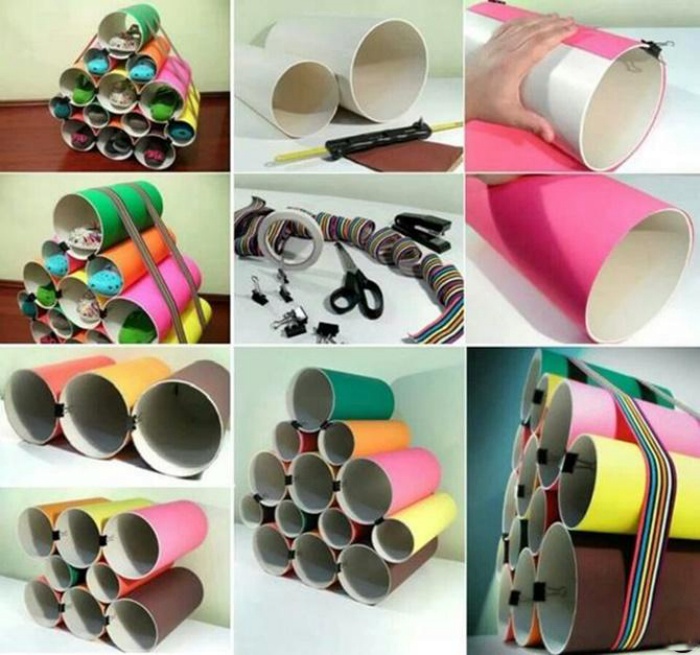 Пластиковые трубы большого диаметра могут вдохновить на создание полок. | Фото: secondstreet.ru.