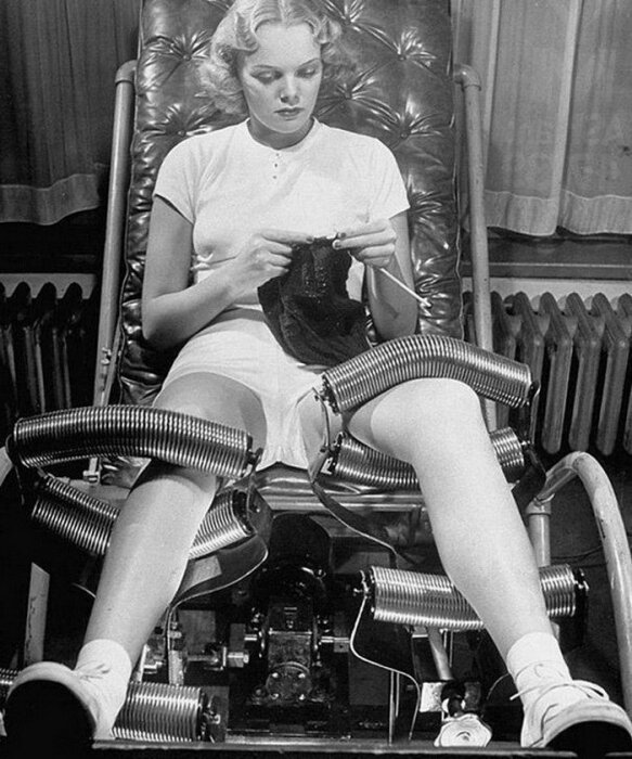Кресло для похудения 1930 года. / Фото: sleekmakeupireland.com