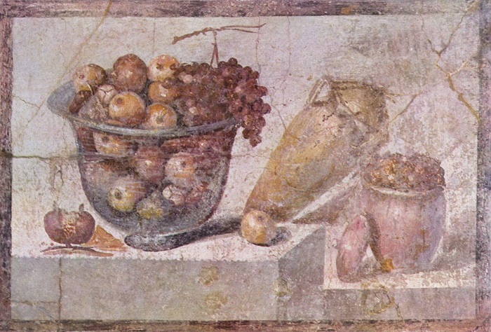 Фрукты на фреске, найденной в Помпеях. /Фото: wikipedia.org