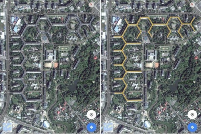 Истинный масштаб самого длинного дома можно оценить только на спутниковых снимках. /Фото: fishki.net